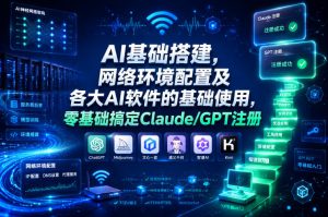 AI基础搭建，网络环境配置及各大AI软件的基础使用，零基础搞定Claude/GPT注册-KJ分享
