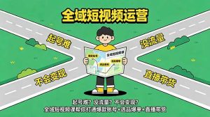 起号难？没流量？不会变现？全域短视频课帮你打通爆款账号+选品爆单+直播带货-KJ分享