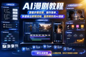 AI漫剧教程,跟着步骤实操,操作简单,快速做出剧情流畅、画质精致的AI漫剧-KJ分享