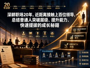 付费文章:深耕职场20年,近距离接触上百位领导,总结普通人突破层级、提升能力、快速提拔的成长秘籍(全网独家干货)-KJ分享
