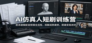 AI仿真人短剧训练营:剧本建模配音剪辑全流程,拆解成熟案例,搭建变现闭环-KJ分享