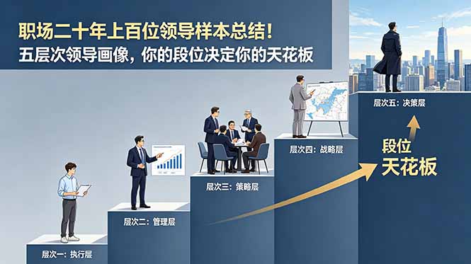付费文章：职场二十年上百位领导样本总结！五层次领导画像，你的段位决定你的天花板-KJ分享