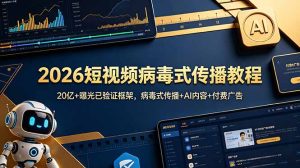 2026短视频病毒式传播教程：20亿+曝光已验证框架，病毒式传播+AI内容+付费广告-KJ分享