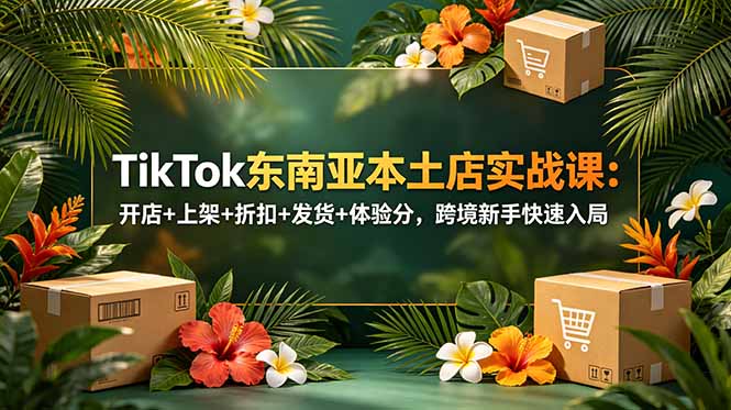 TikTok东南亚本土店实战课：开店+上架+折扣+发货+体验分，跨境新手快速入局-KJ分享