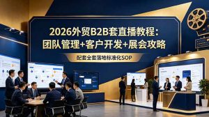 2026外贸B2B套直播教程：团队管理+客户开发+展会攻略，配套全套落地标准化SOP-KJ分享