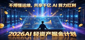 不用懂运维，共享千亿 AI 算力红利，2026AI 轻资产掘金计划-KJ分享
