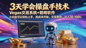 三天学会操盘手技术,vegas技术+聪明软件,小白也可以轻松上手,日入500+-KJ分享