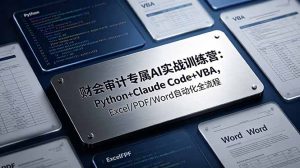 财会审计专属 AI实战训练营:Python+Claude Code+VBA,Excel/PDF/Word自动化全流程-KJ分享