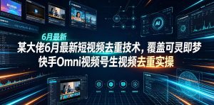 某大佬6月最新短视频去重技术，覆盖可灵即梦快手Omni视频号生视频去重实操-KJ分享