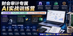 财会审计专属AI实战训练营｜AI协同编程+Python审计工具箱+Excel VBA加载项落地-KJ分享