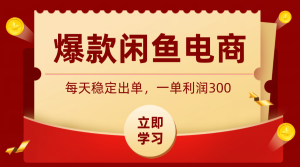 爆款闲鱼电商，卖法简单粗暴，长期稳定可做，一单利润300-KJ分享