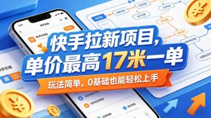 快手拉新项目，单价最高17米一单，玩法简单，0基础也能轻松上手(更新6月25日)-KJ分享