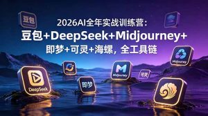 2026AI全年实战训练营：豆包+DeepSeek+Midjourney+即梦+可灵+海螺，全工具链-KJ分享