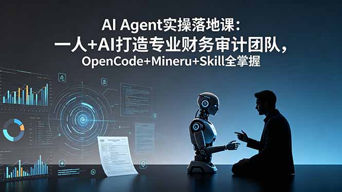 AI Agent实操落地课：一人+AI打造专业财务审计团队，OpenCode+Mineru+Skill全掌握-KJ分享