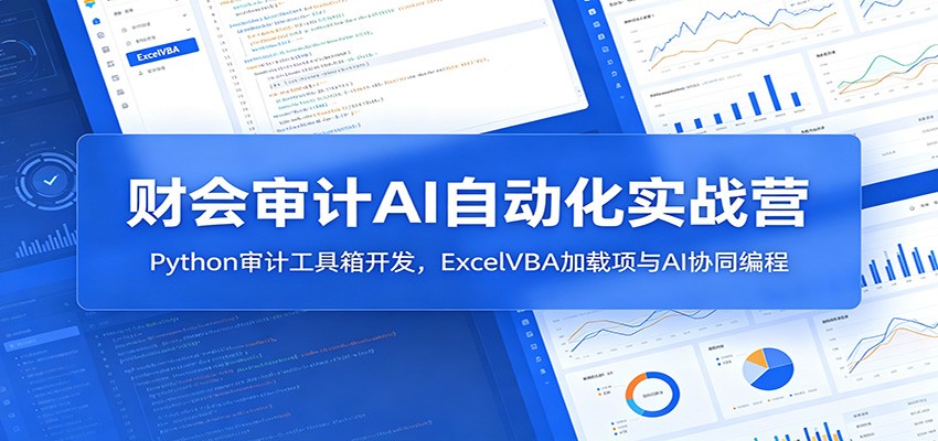 财会审计AI自动化实战营：Python审计工具箱开发，ExcelVBA加载项与AI协同编程-KJ分享