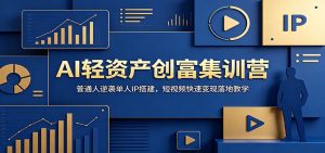 AI轻资产创富集训营：普通人逆袭单人IP搭建，短视频快速变现落地教学-KJ分享