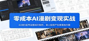 零成本AI漫剧变现实战：从0到1起号运营成片制作，单人轻资产生意落地方案-KJ分享