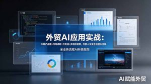 外贸AI应用实战:AI做产品图+市场调研+开发信+多语种视频,外贸人全业务流程AI升级-KJ分享