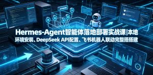 Hermes-Agent智能体落地部署实战课|本地环境安装、DeepSeek API配置、飞书机器人联动完整搭建教程-KJ分享