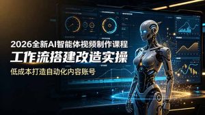 2026全新AI Codex智能体视频制作课程,工作流搭建改造实操,低成本打造自动化内容账号-KJ分享